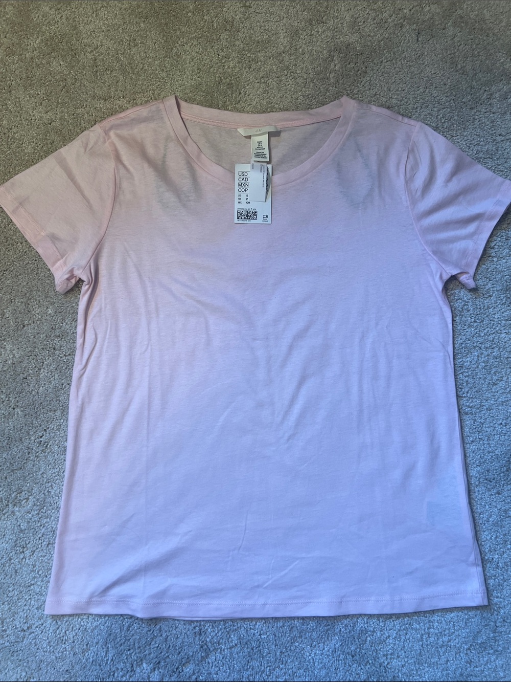 H&M Pale Pink Short Sleeve Crew Tee